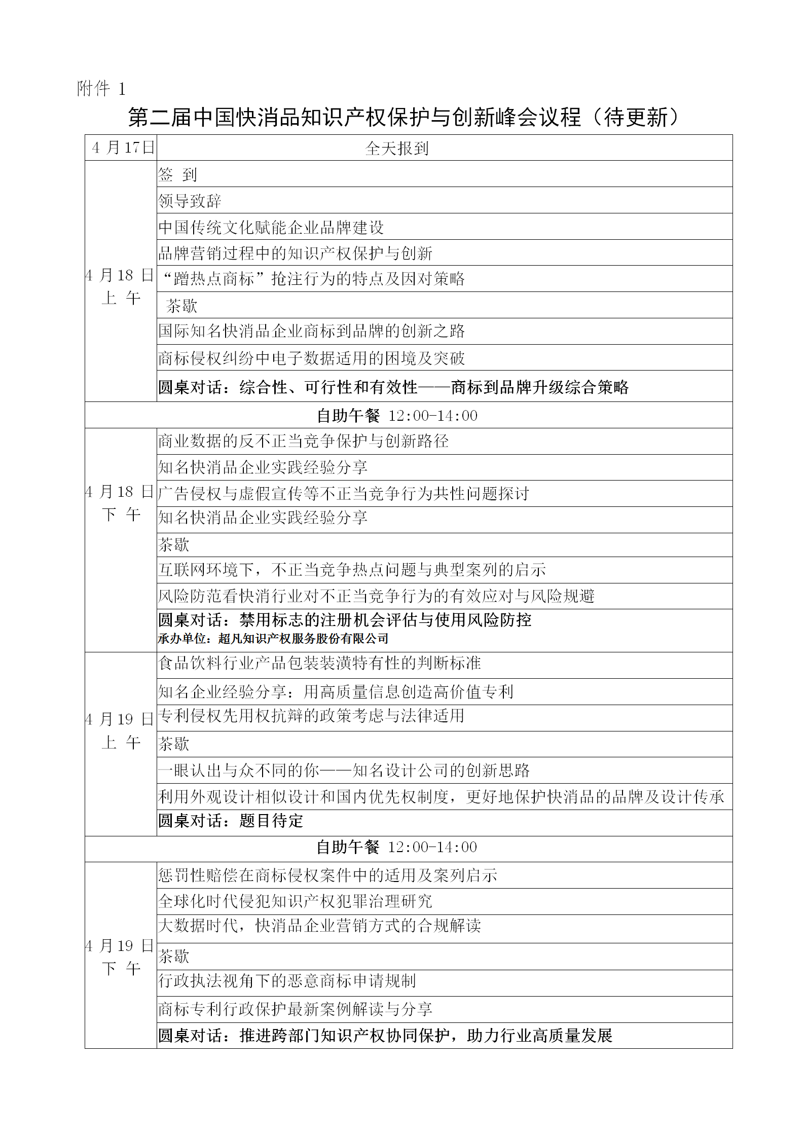 第二届中国快消品知识产权保护与创新峰会将于2024年4月18-19日在北京举办！